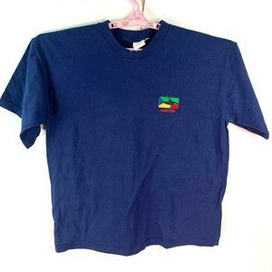 Cancun Vintage Papagayo Plus Tag Embroidered Graphic Blue T-Shirt Size XL